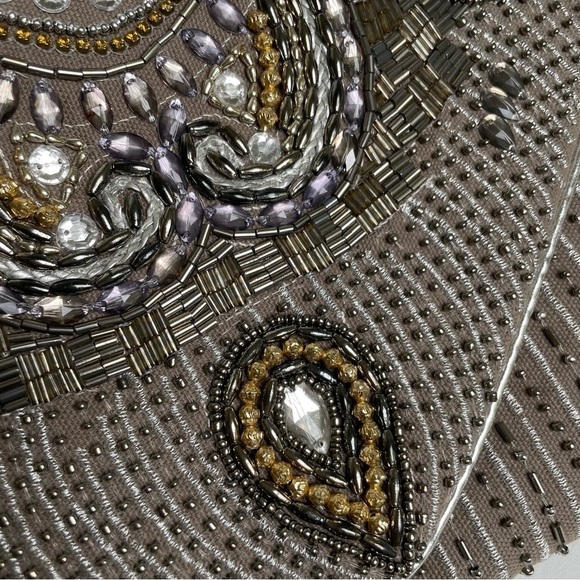 Ethereal Embroidered Beaded Clutch Crossbody Made India Fairy Feminine Romantic - Picture 7 of 9